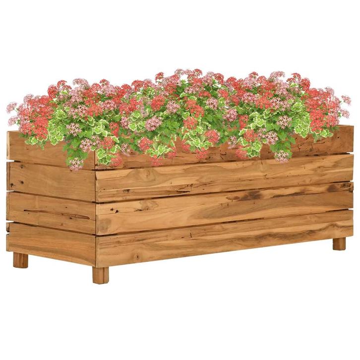 vidaXL Plantenbak verhoogd 100x40x38 cm gerecycled teakhout, Tuin en Terras, Bloempotten, Nieuw, Verzenden