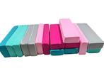 Foam blokken - Jenga - 15 delig - blauw roze paars turkoois, Kinderen en Baby's, Ophalen of Verzenden, Nieuw