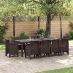 vidaXL Tuin Eettafel Set 11 pcs Bruin Polypropyleen, Verzenden