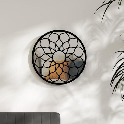vidaXL Spiegel rond 40x3 cm ijzer zwart, Huis en Inrichting, Woonaccessoires | Spiegels, Nieuw, Verzenden