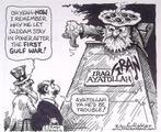 Pentekening Amerika - Irak Iran Ayatollah (lijst optie), Antiek en Kunst, Verzenden