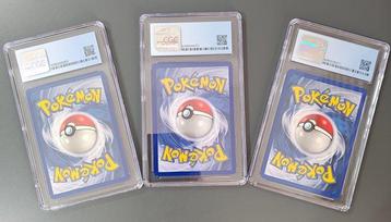Pokémon - 3 Graded card - Machop, Onix Première édition,
