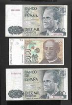 Spanje. - 1 x 5000 and 2 x 10000 Pesetas - various dates, Postzegels en Munten