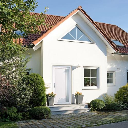 vidaXL Voordeur 98x200 cm PVC wit, Doe-het-zelf en Bouw, Deuren en Vliegenramen, Nieuw, Verzenden