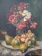 Paul Devos (XX) - Stilleven met bloemen en fruit, Antiek en Kunst