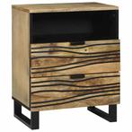 vidaXL Nachtkastje met lade Bruin 50 x 33 x 60 cm massief, Huis en Inrichting, Slaapkamer | Nachtkastjes, Verzenden, Nieuw