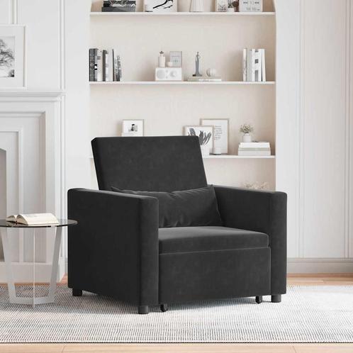 vidaXL Enkel Slaapbank Zwart 90 x 165 x 87 cm Fluweel, Huis en Inrichting, Fauteuils, Nieuw, Verzenden