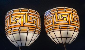 Wandlamp (2) - glas in lood - Tiffany style