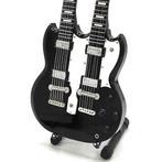 Miniatuur Gibson Double Neck SG gitaar met gratis standaard, Beeldje, Replica of Model, Verzenden