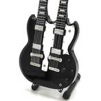 Miniatuur Gibson Double Neck SG gitaar met gratis standaard, Verzenden, Nieuw, Beeldje, Replica of Model