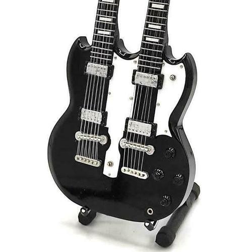 Miniatuur Gibson Double Neck SG gitaar met gratis standaard, Collections, Cinéma & Télévision, Envoi