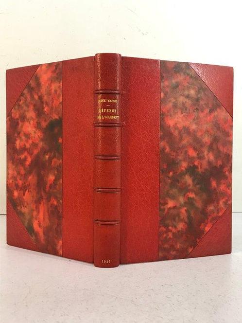 Signé; Henri Massis - Défense de lOccident [Reliure signée, Antiek en Kunst, Antiek | Boeken en Manuscripten