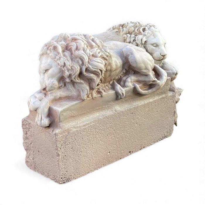 sculptuur, Coppia leoni - 25 cm - Paartje leeuwen Canova -, Antiek en Kunst, Curiosa en Brocante