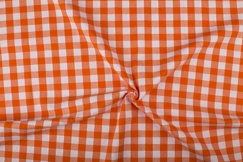 Boerenbont stof oranje 18mm geruit - Katoen stof 10m op rol, Hobby & Loisirs créatifs, Tissus & Chiffons, Envoi