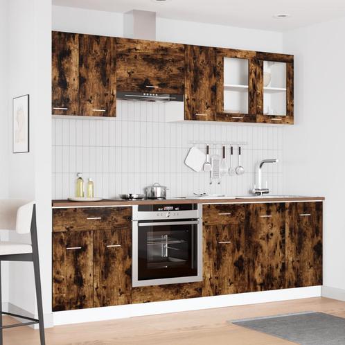 vidaXL 8-delige Keuken Kast Set Gerookt Eiken Geengineerd, Huis en Inrichting, Kasten | Overige, Nieuw, Verzenden