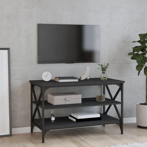 vidaXL Tv-meubel 80x40x50 cm bewerkt hout zwart, Huis en Inrichting, Tafels | Bijzettafels, Nieuw, Verzenden
