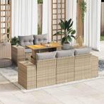 vidaXL Salon de jardin avec coussins 6 pcs beige résine, Verzenden, Neuf, Salons de jardin