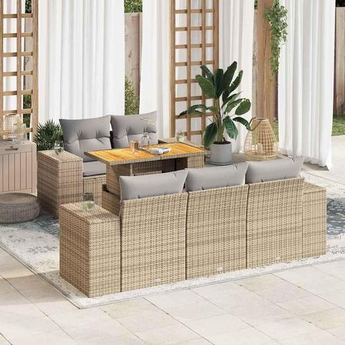 vidaXL Salon de jardin avec coussins 6 pcs beige résine, Jardin & Terrasse, Ensembles de jardin, Salons de jardin, Neuf, Envoi