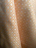Jacquard géométrique en nacre et rose saumon - classe, Antiek en Kunst, Antiek | Tapijten, Tafelkleden en Textiel