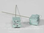 Giftboxes 25*25mm Turquoise +/- 60 PER PAK cadeautjes, Nieuw