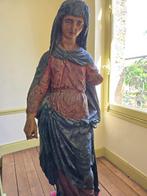 Beeldje, Vierge marie sculptée - 105 cm - Eik, Antiquités & Art