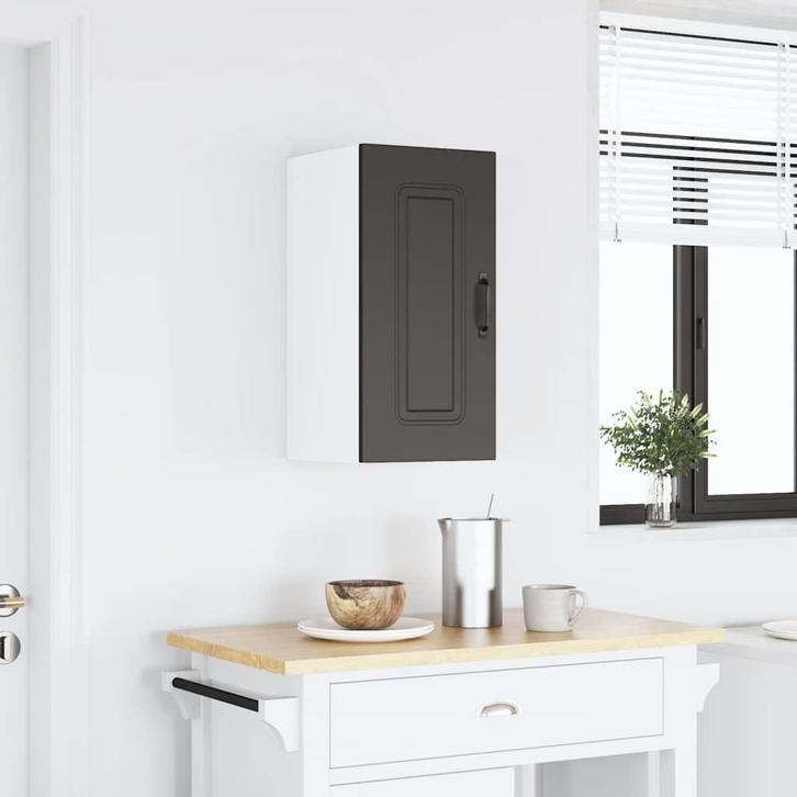 vidaXL Keukenwandkast Kalmar bewerkt hout zwart, Huis en Inrichting, Kasten | Overige, Nieuw, Verzenden