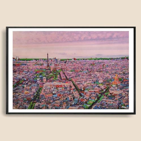 Maxime Blachere - Paris Panoramique Rose XL édition prestige, Antiek en Kunst, Kunst | Schilderijen | Modern