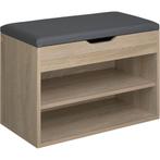 tectake Schoenenkast Jasmina met zitkussen 60x30x43,5cm - Li, Verzenden, Nieuw