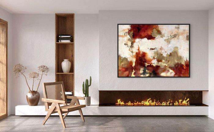 Ellis Hollering - Burnt Gold - XXL Abstract, Antiek en Kunst, Kunst | Schilderijen | Modern