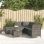 vidaXL Salon de jardin 4 pcs avec coussins Gris Résine, Tuin en Terras, Tuinsets en Loungesets, Verzenden, Salons de jardin