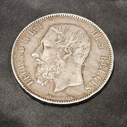 Belgique. Léopold II. 5 Francs 1865, Postzegels en Munten, Munten | Nederland
