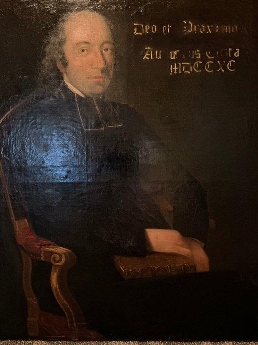 Franse school (XVIII) - Ritratto di Augustus Costa - NO, Antiek en Kunst, Kunst | Schilderijen | Klassiek