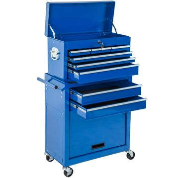 tectake Gereedschapswagen met 10 vakken - blauw beschikbaar voor biedingen