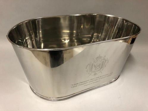 Refroidisseur à vin - Nickel plaqué - avec un texte gravé de, Verzamelen, Wijnen