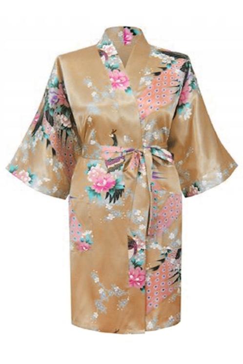 KIMU® Kimono Goud Kort S-M Yukata Satijn Boven de Knie Korte, Vêtements | Femmes, Costumes de carnaval & Vêtements de fête, Enlèvement ou Envoi