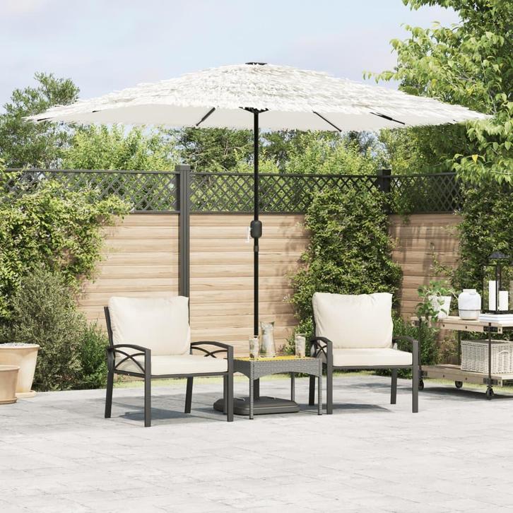 vidaXL Parasol met stalen paal 300x200x250 cm wit, Tuin en Terras, Parasols, Nieuw, Verzenden