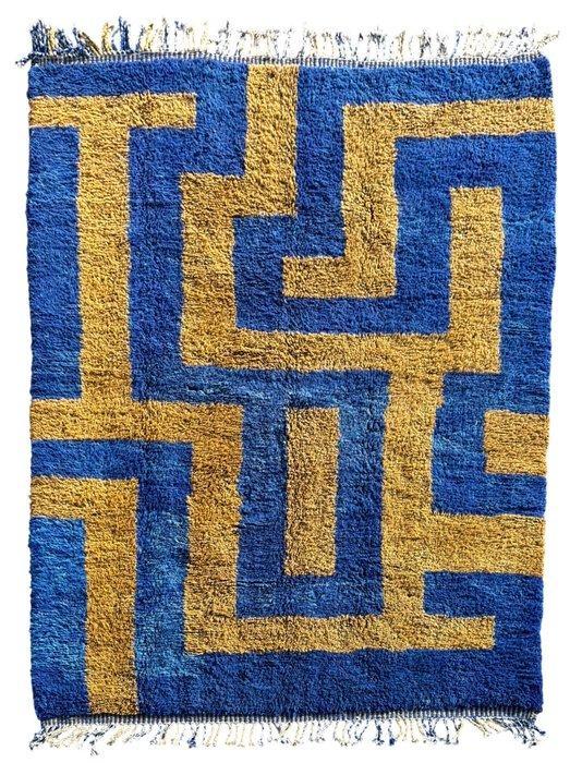 Abstract Marokkaans tapijt in blauw en groen. - Vloerkleed -, Maison & Meubles, Ameublement | Tapis & Moquettes