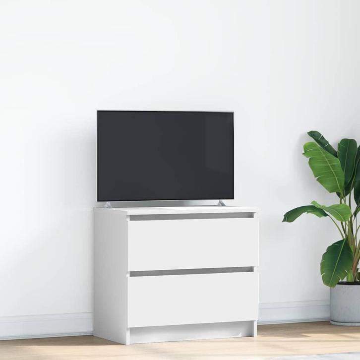vidaXL Tv-meubel 60x35x54 cm bewerkt hout wit, Maison & Meubles, Armoires | Mobilier de télévision, Envoi