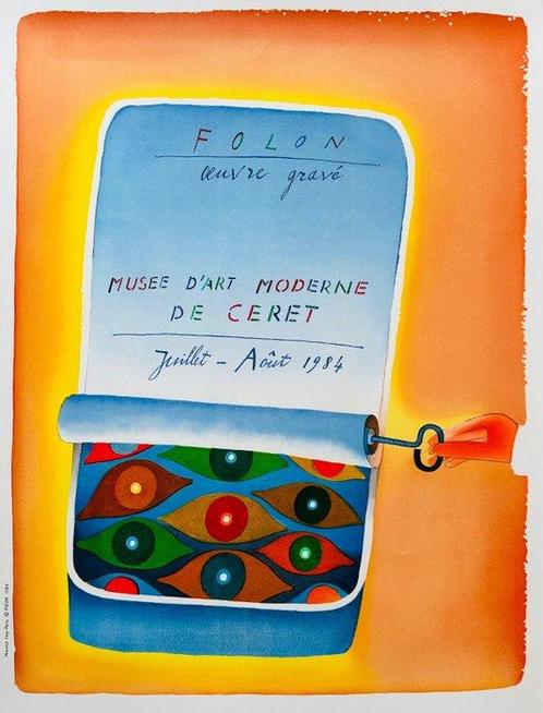 Jean-Michel Folon (1934-2005) - Oeuvre gravée - Musée dart, Antiek en Kunst, Antiek | Overige Antiek