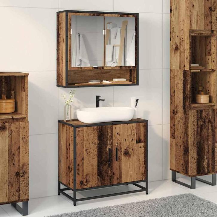 vidaXL Wastafel kabinet voor de badkamer Oud Hout 65 x 33 x, Maison & Meubles, Salle de bain | Meubles de Salle de bain, Envoi