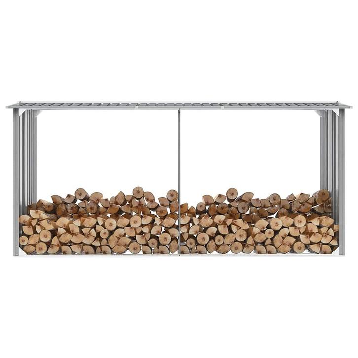 vidaXL Haardhoutschuur 330x92x153 cm gegalvaniseerd staal, Tuin en Terras, Overige Tuin en Terras, Nieuw, Verzenden