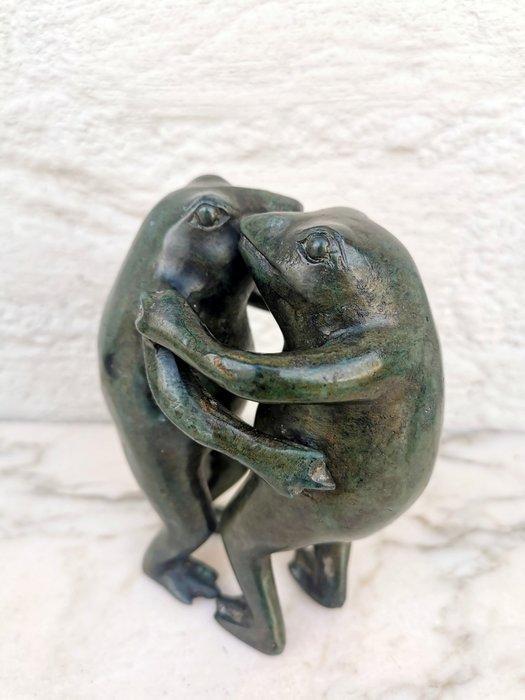Beeldje - Dansende kikkers - Brons, Antiek en Kunst, Curiosa en Brocante