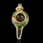 Seljuk Groene glazuur aardewerken olielamp (Zonder, Antiek en Kunst