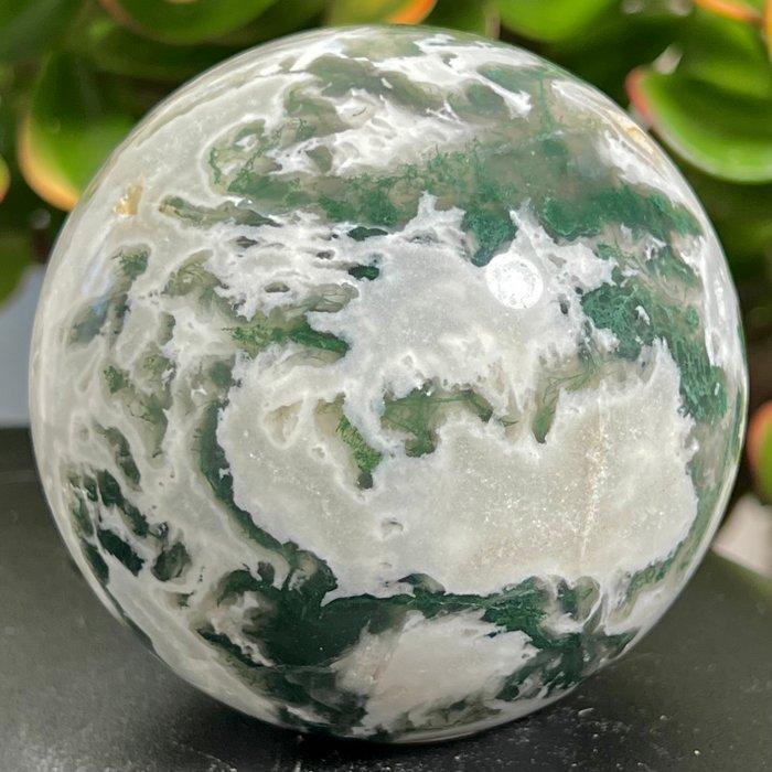 Agate mousse Grande sphère en agate mousse finement polie -, Verzamelen, Mineralen en Fossielen
