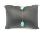 Armband - 18 karaat Geel goud Turquoise, Handtassen en Accessoires, Armbanden, Nieuw