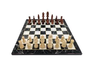 Veiling - Inklapbaar Schaakbord met Houten Stukken (37 cm) beschikbaar voor biedingen