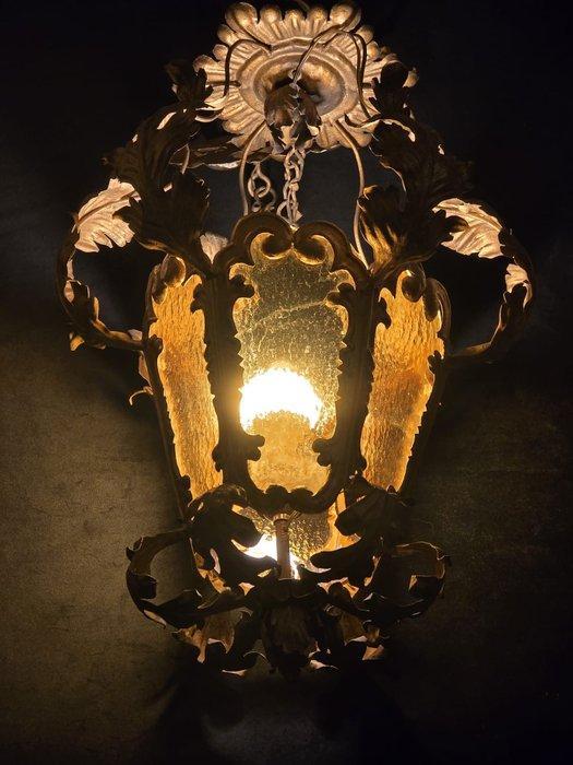 Kroonluchter - Metaal - Gouden antieke hanglamp, Antiek en Kunst, Curiosa en Brocante