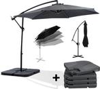 parasol zweefparasol 3m met kruisvoet in meerdere kleuren, Nieuw, Waterdicht, Zweefparasol, 2 tot 3 meter