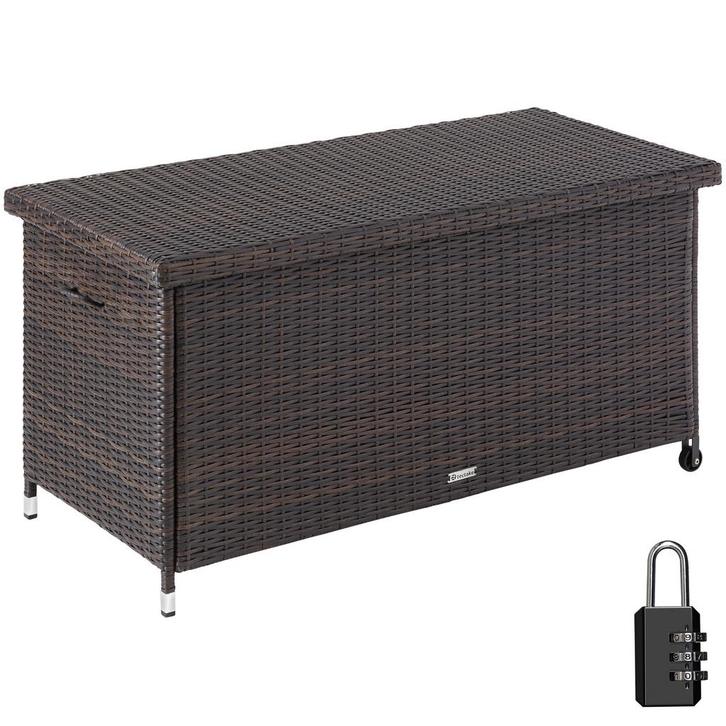 tectake Wicker opbergbox Kiruna met kunststof gaas, 120x55x6, Tuin en Terras, Overige Tuin en Terras, Verzenden