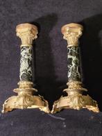 Kaarsenhouder (2) - Marmer, Brons - Kandelaren marmer brons, Antiek en Kunst